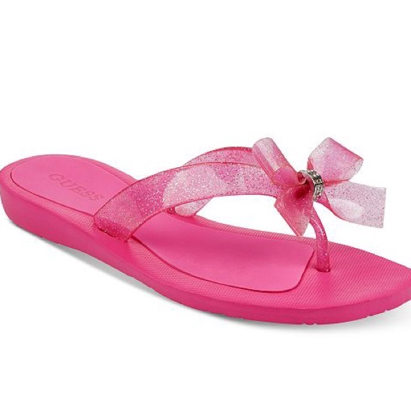 guess tutu bow flip flops navy